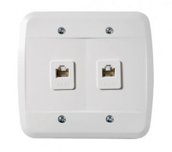 2RJ 11- 4x4 com Moldura e Conector Telefonia