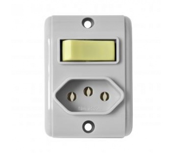 1 Tecla Cinza + Tomada Cinza (2P+T) 20A 250V