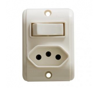 1 Tecla Marfim + Tomada Marfim (2P+T) 20A 250V